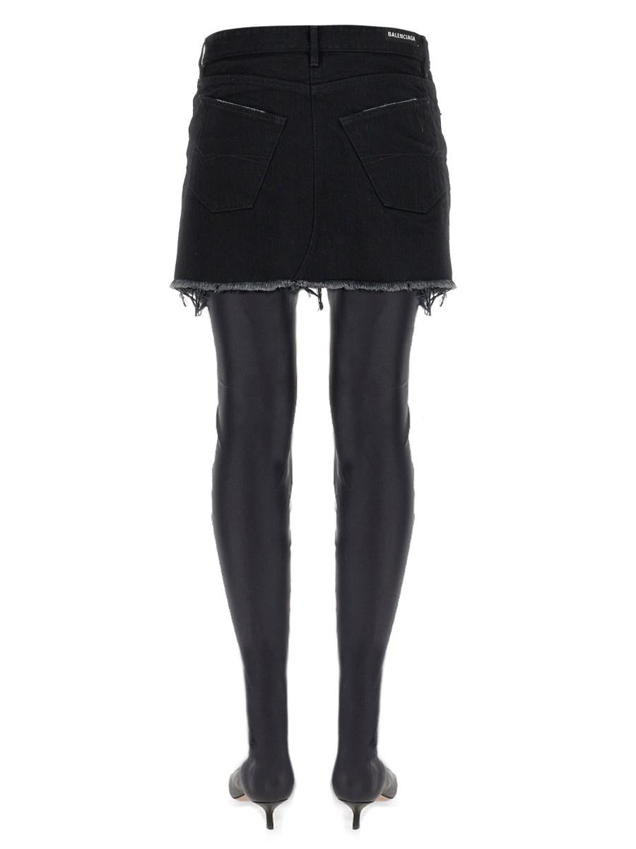 ミニスカート BALENCIAGA FW22 MINI CUT-UP SKIRT (704541_TBP471029) BALENCIAGA Balenciaga Mini Cut-Up Skirt | baltini | REVERSIBLE