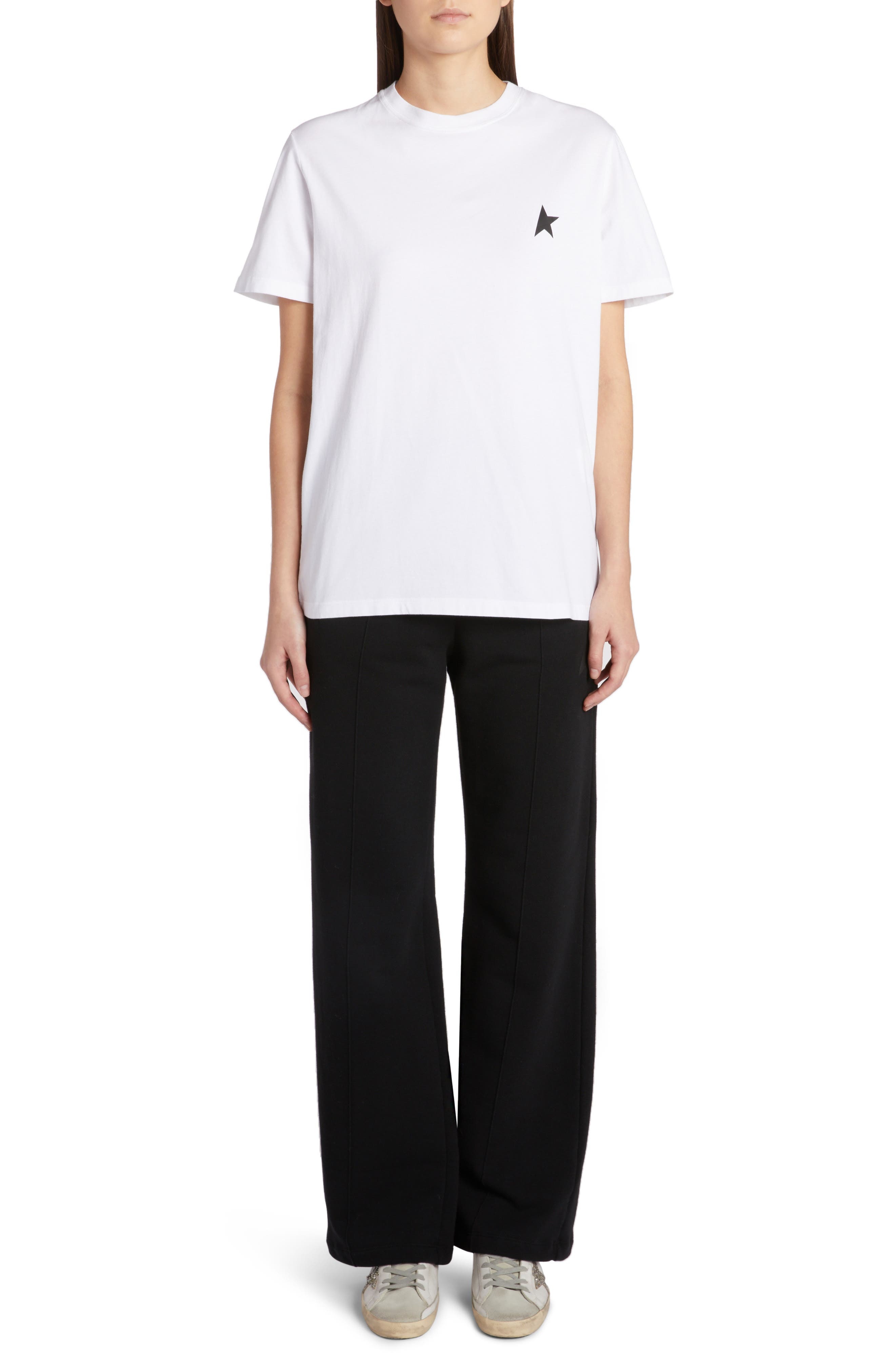 Golden Goose Regular Fit Small Star Logo Graphic T-Shirt in Optic White/Black at Nordstrom - 7