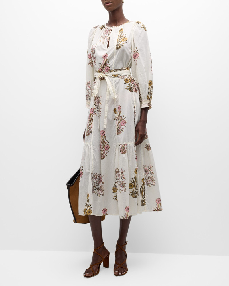 Vanessa Bruno Darabelle Floral-Print Cotton Midi Dress outlook
