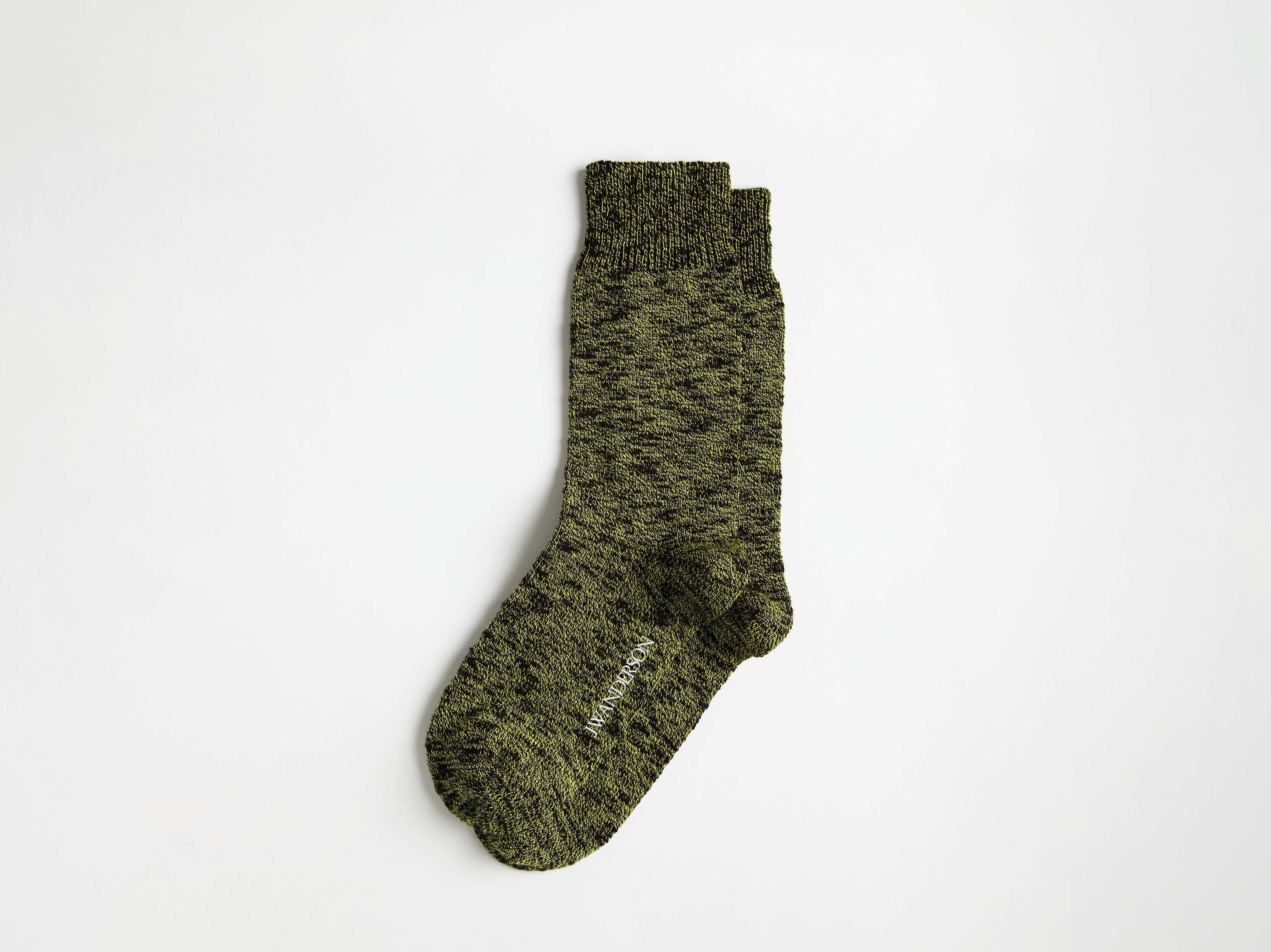 COTTON SLUB SOCK IN BLACK - 1