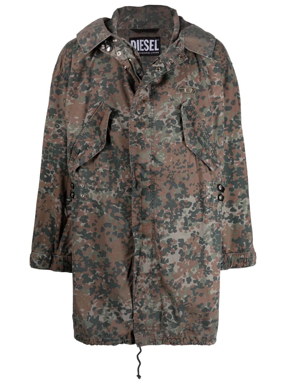 camouflage-print hooded parka - 1