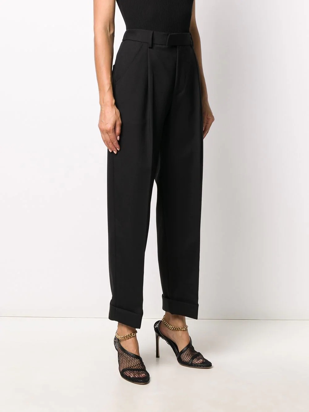 turn-up tailored trousers - 3