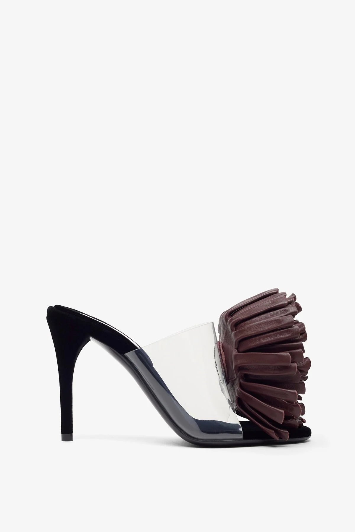 Asymmetric suede pom pom sandals - 1