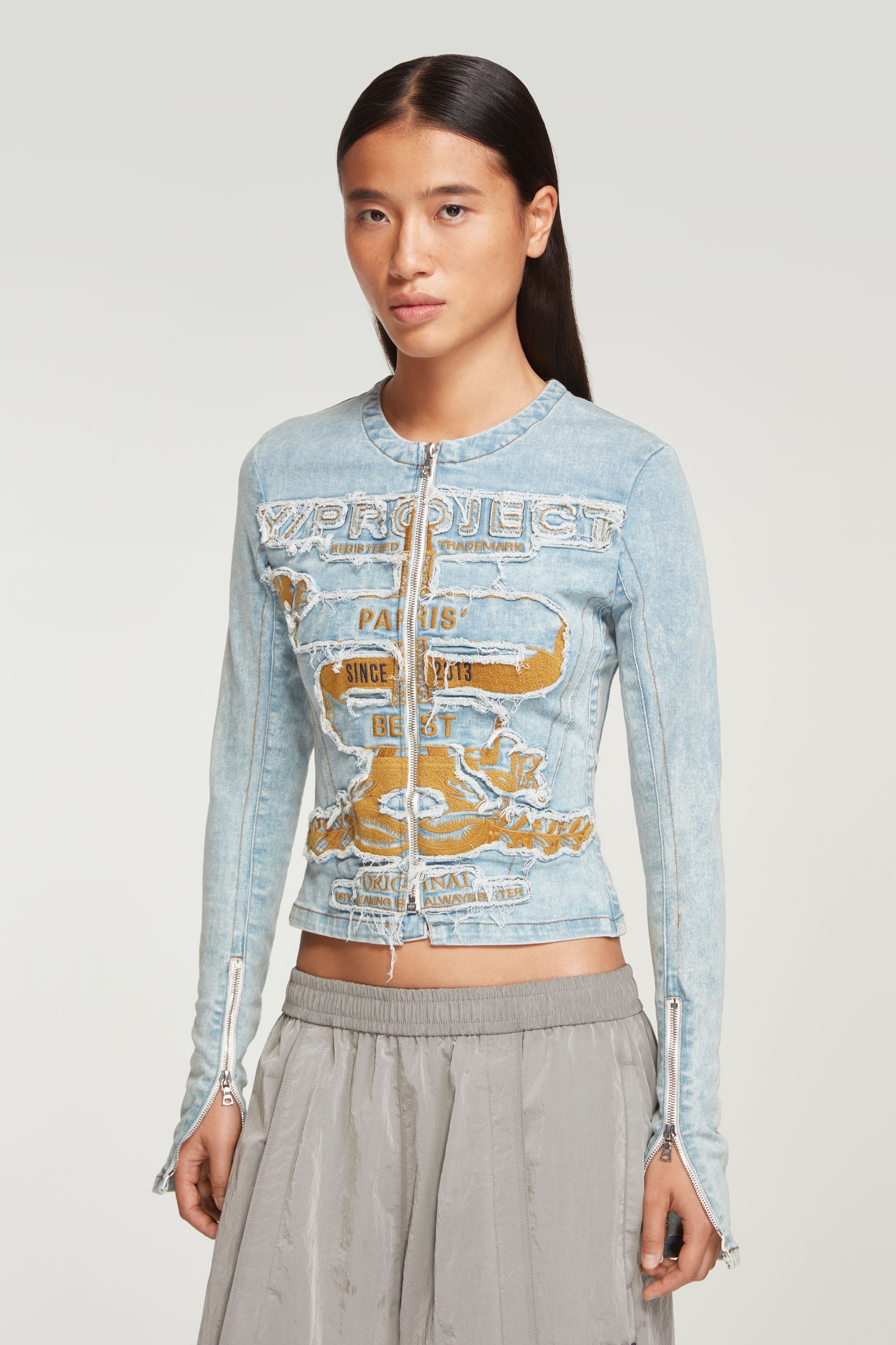 Fitted Paris' Best Zip Denim Jacket - 3