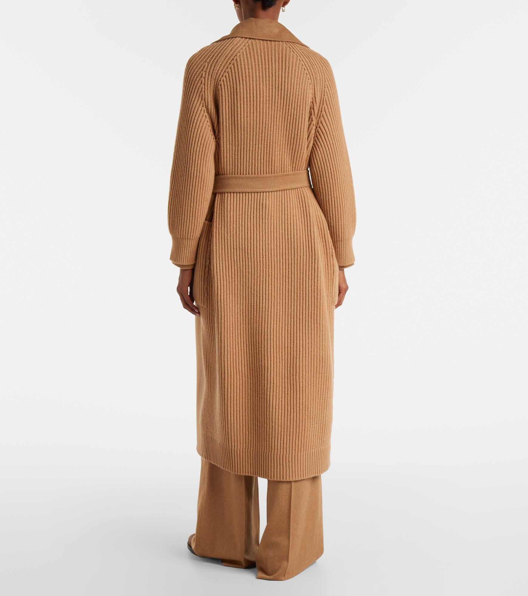 Berard camel hair, wool, and cashmere wrap coat - 3
