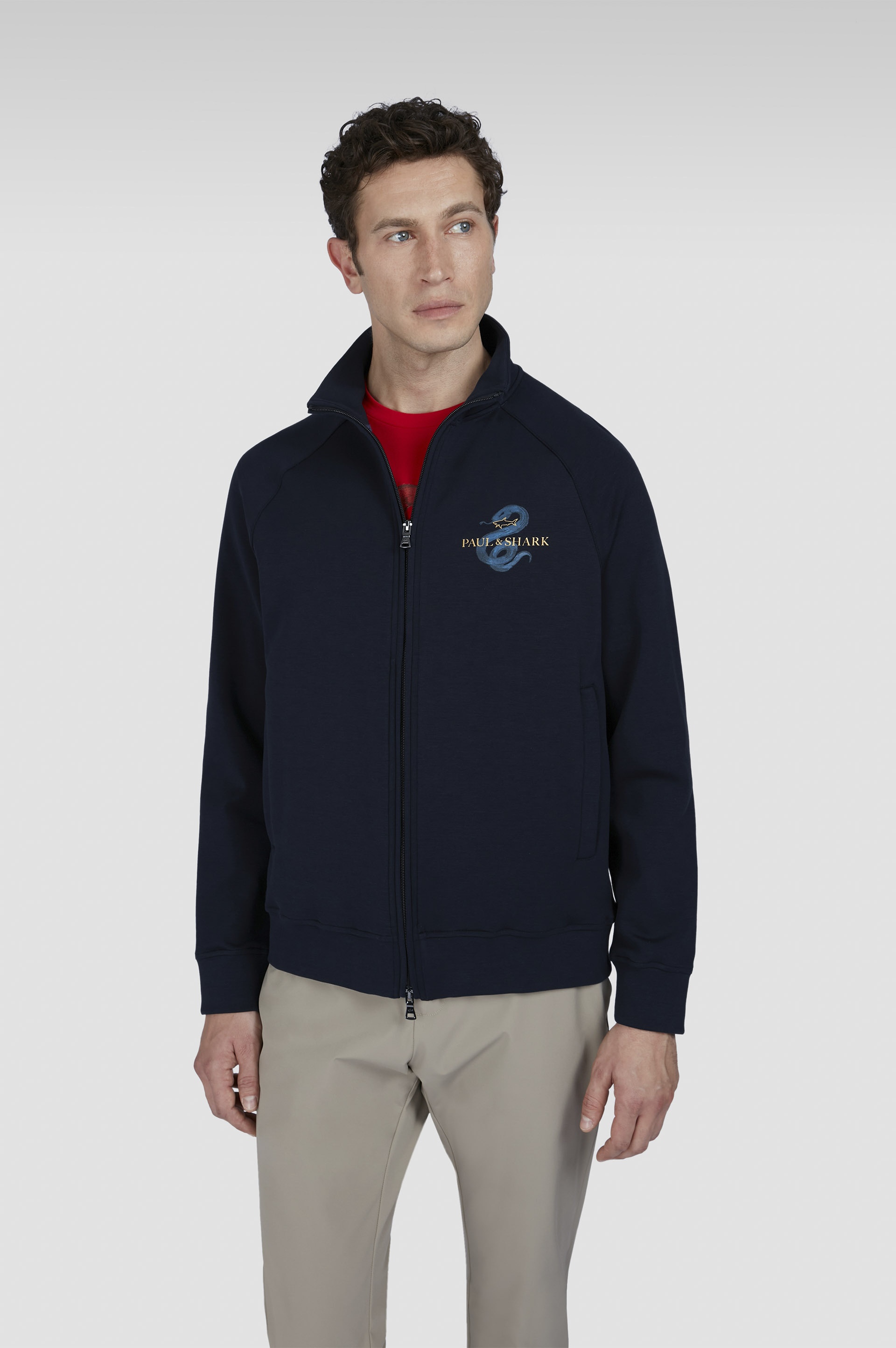 ACTIVE FLEECE COTTON SWEATSHIRT WITH ZIP AND YEAR OF THE SNAKE PRINT - 6