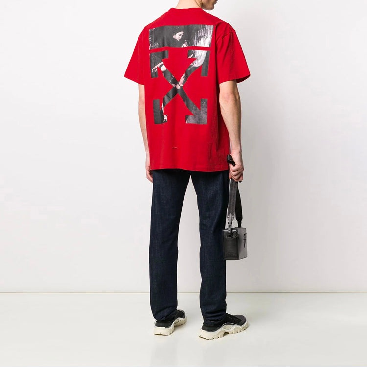 Off-White Painting Arrow Printing Short Sleeve Red OMAA038S201850042088 - 4