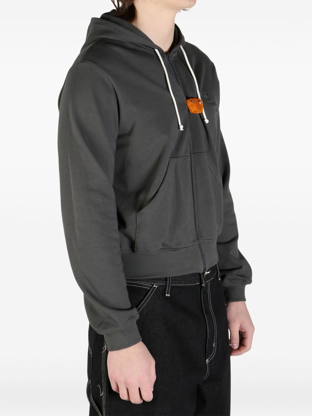 logo-embroidered hoodie - 3