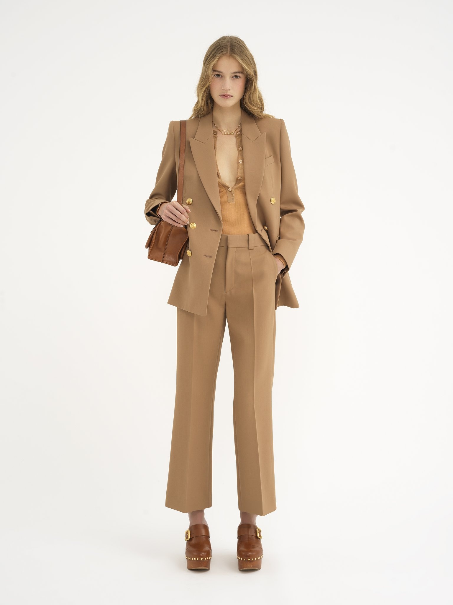 ジャケット Chloe Mustard Wool Blazer Chloé TAILORED JACKET IN WOOL GRAIN DE POUDRE | REVERSIBLE