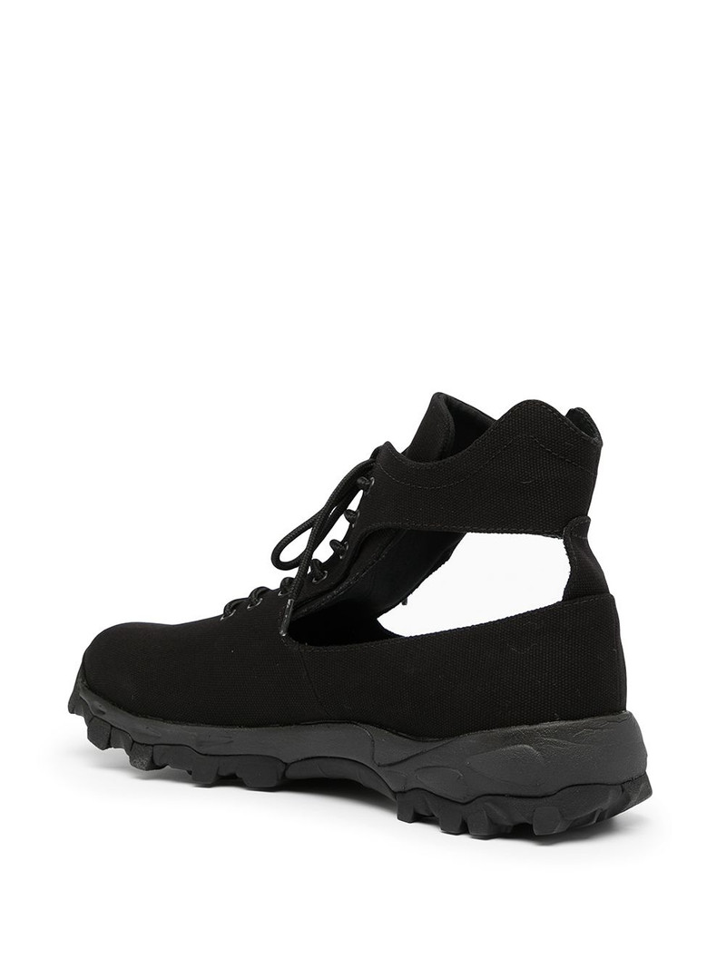 cut-out canvas high-top sneakers 3