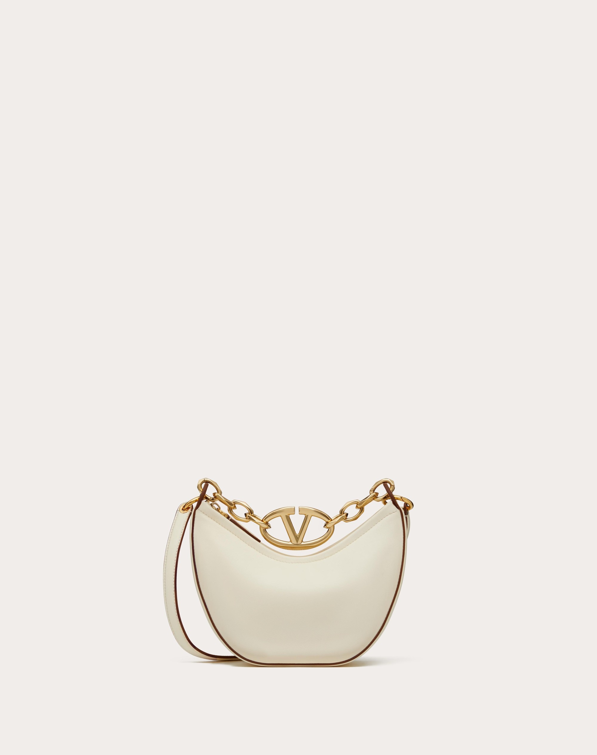 VLOGO MOON MINI HOBO BAG IN NAPPA LEATHER WITH CHAIN - 1