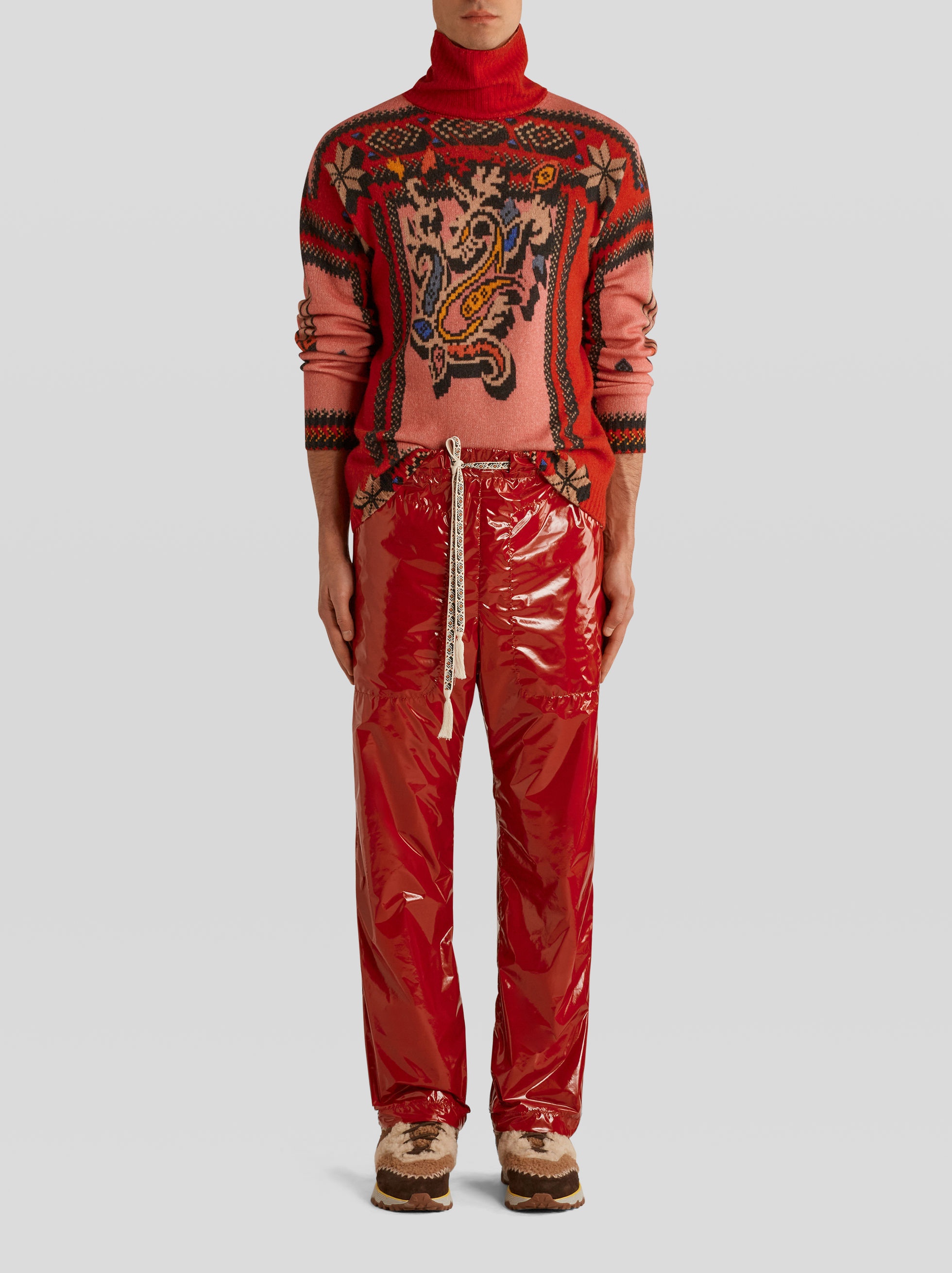 VIRGIN WOOL POLO NECK PRINTED JUMPER - 3