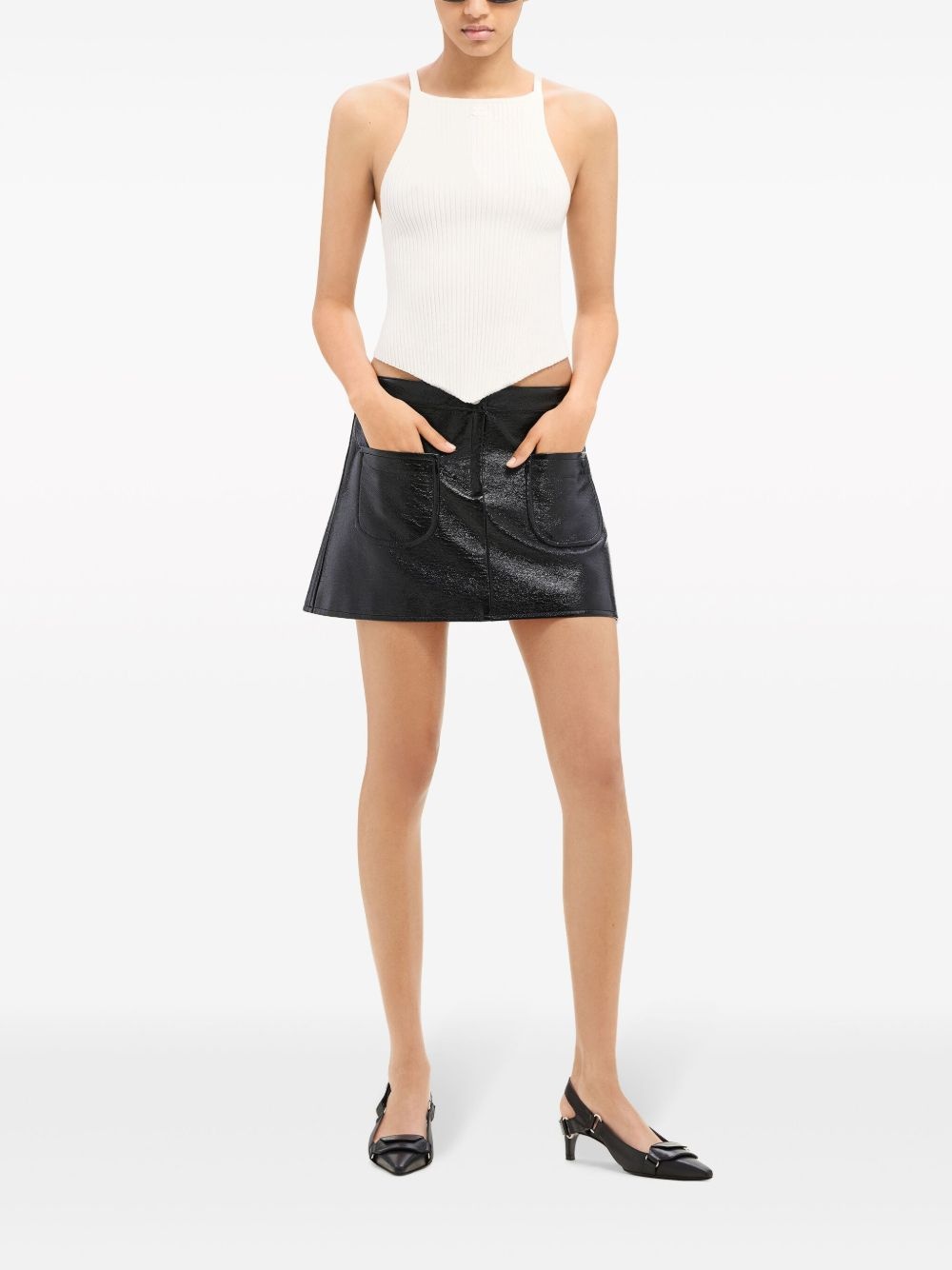 A-line coated miniskirt - 2