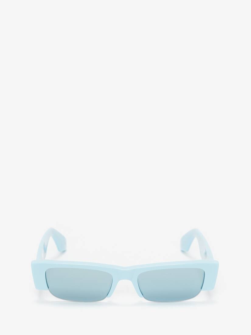 Women's McQueen Graffiti Slashed Sunglasses in Light Blue - 1