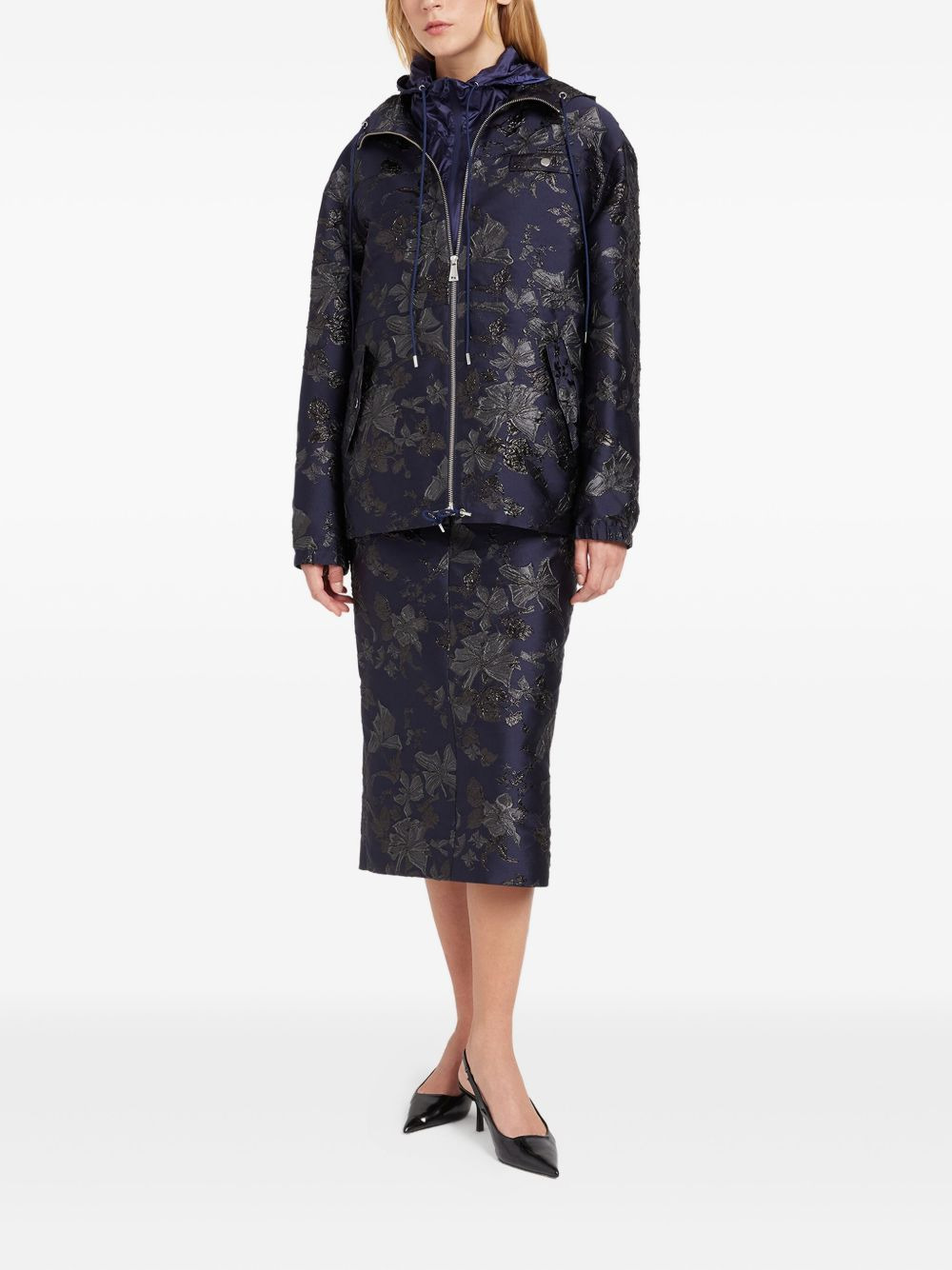 floral-jacquard jacket - 2