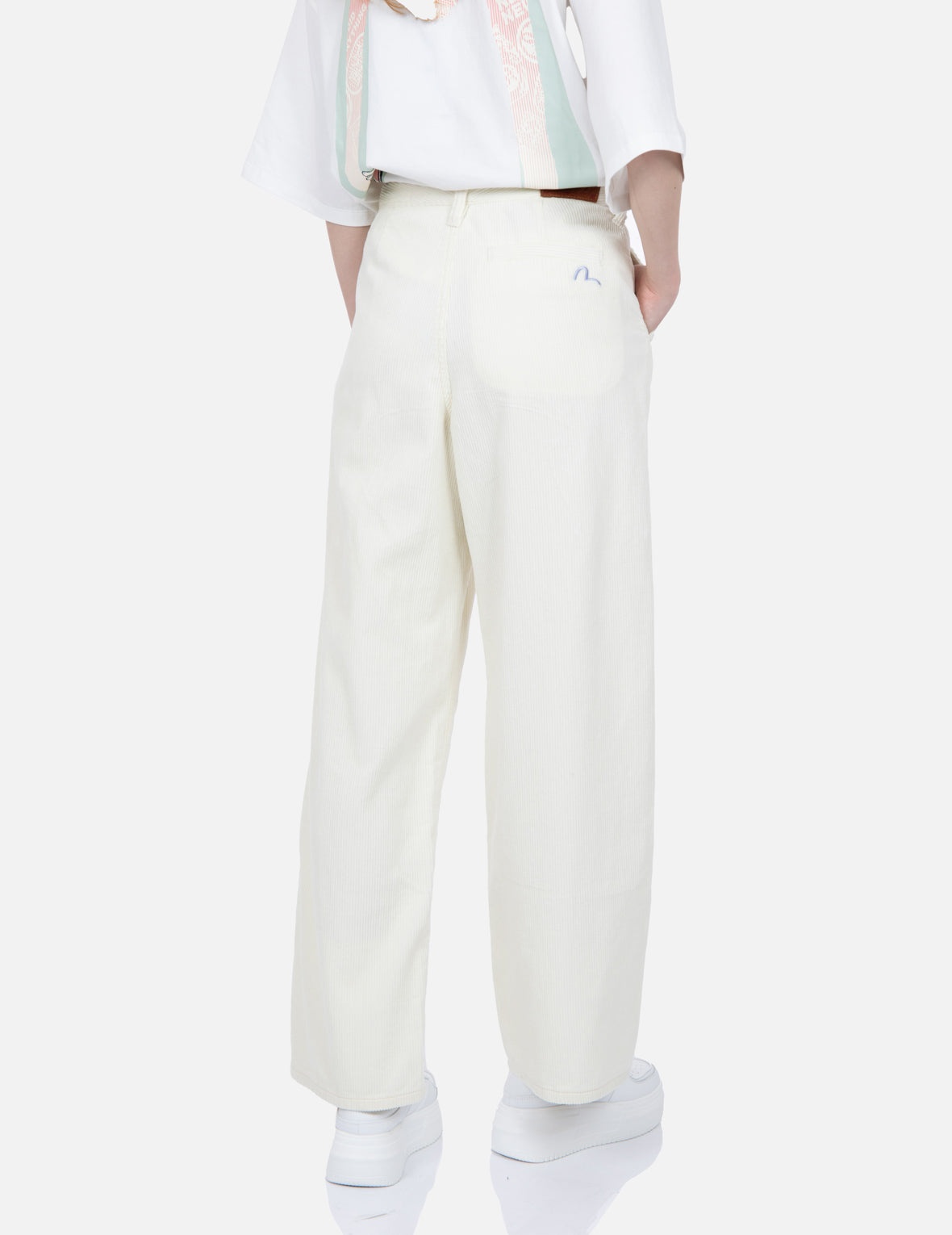 Seagull Embroidery Straight-fit Corduroy Trousers - 7