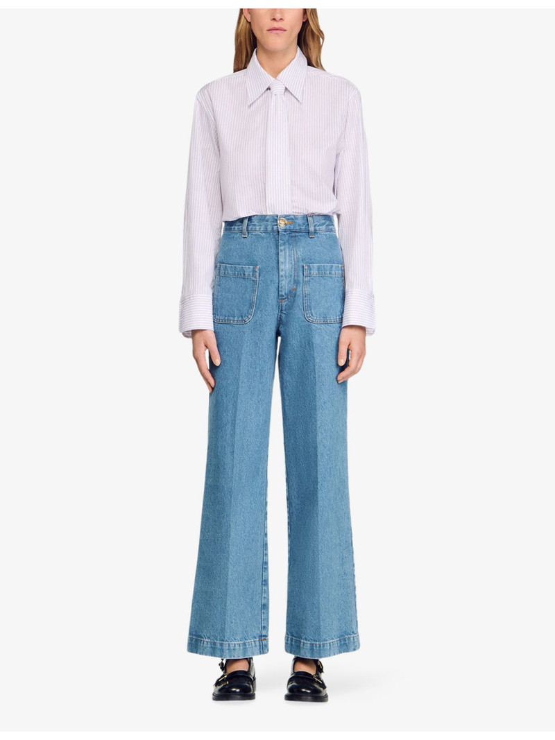 Sandro Wide-Leg High-Rise Denim Jeans outlook