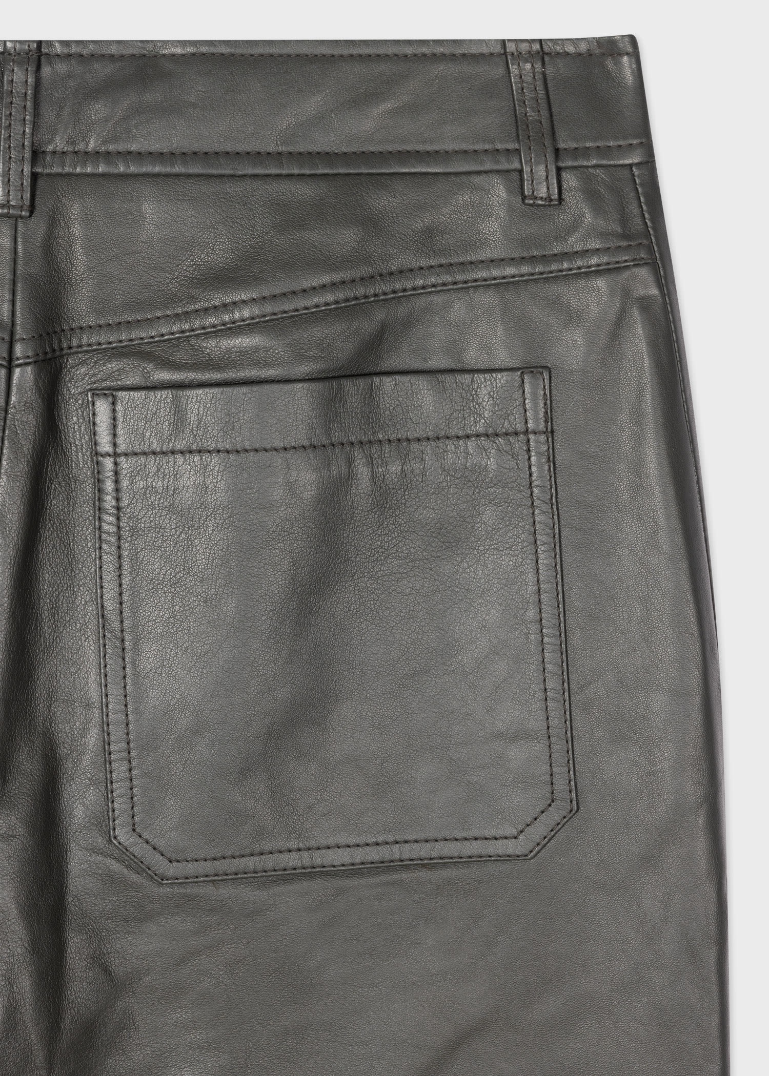 Lamb Leather Straight Leg Pants - 2