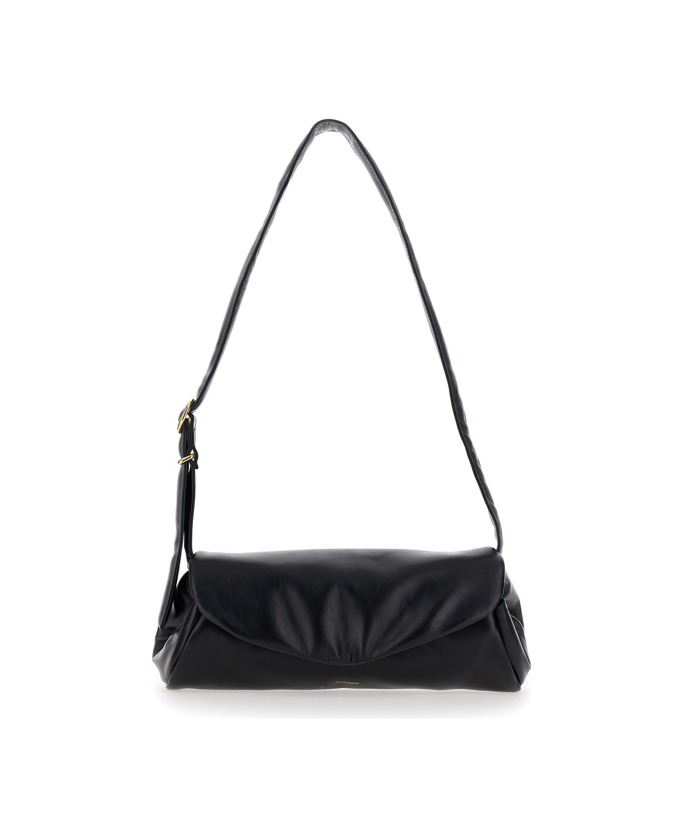 'cannolo Padded Big' Black Shoulder Bag With Embossed Logo In Padded Leather Woman - 1