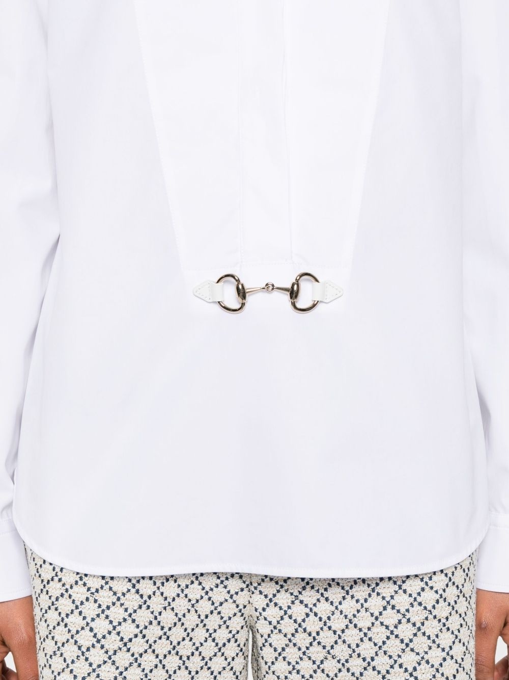 horsebit tie-neck shirt - 5