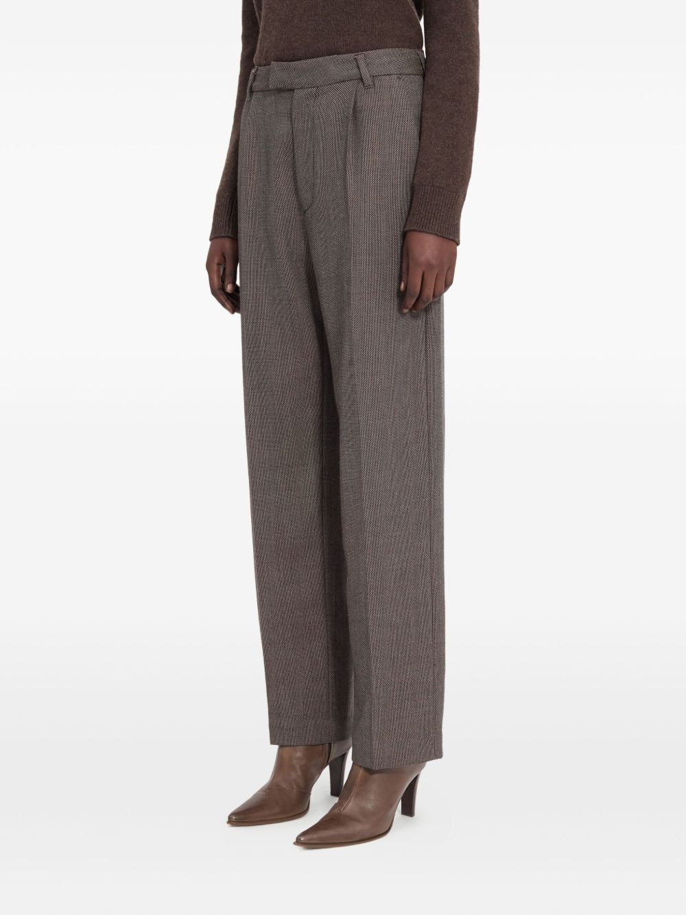 pleated herringbone trousers - 5