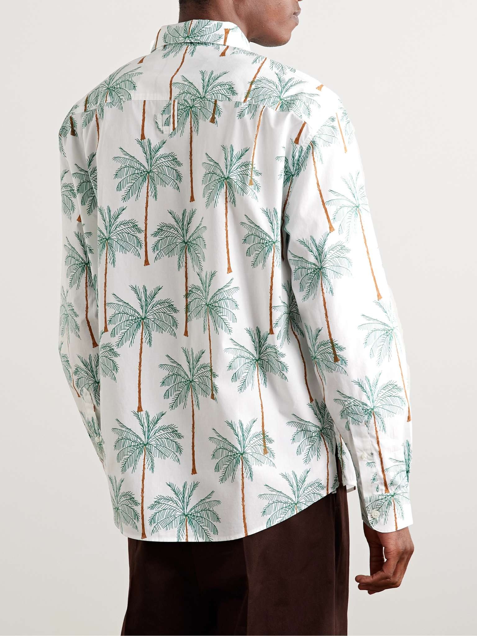 Simon Logo-Embroidered Printed Cotton-Poplin Shirt - 4