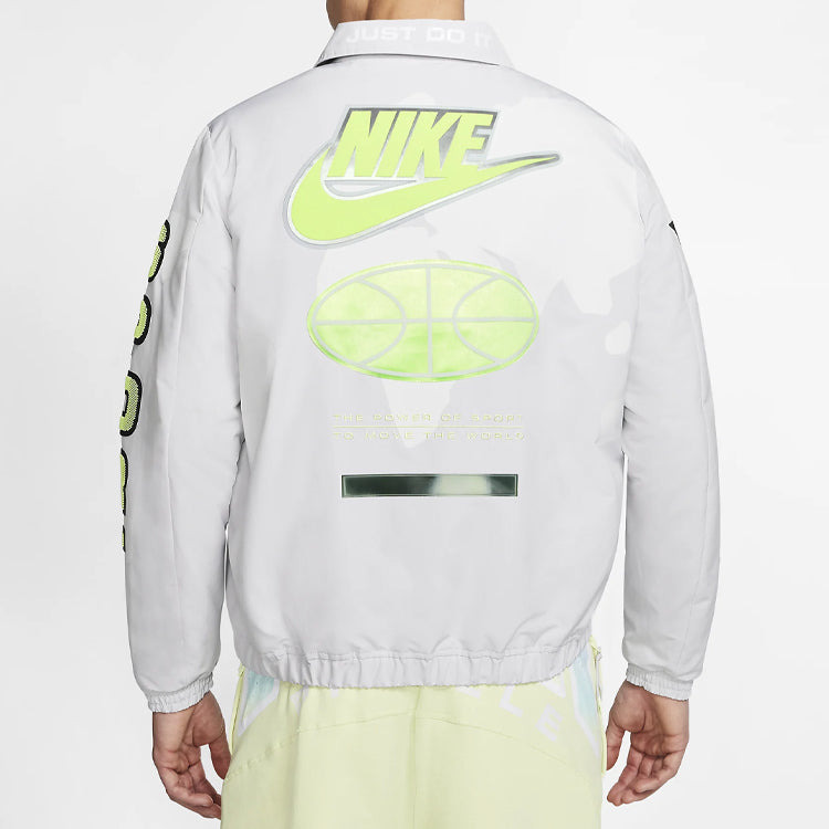 Men's Nike x Pigalle Story Crossover Logo Pattern Sports Gray Jacket CI9955-078 - 2