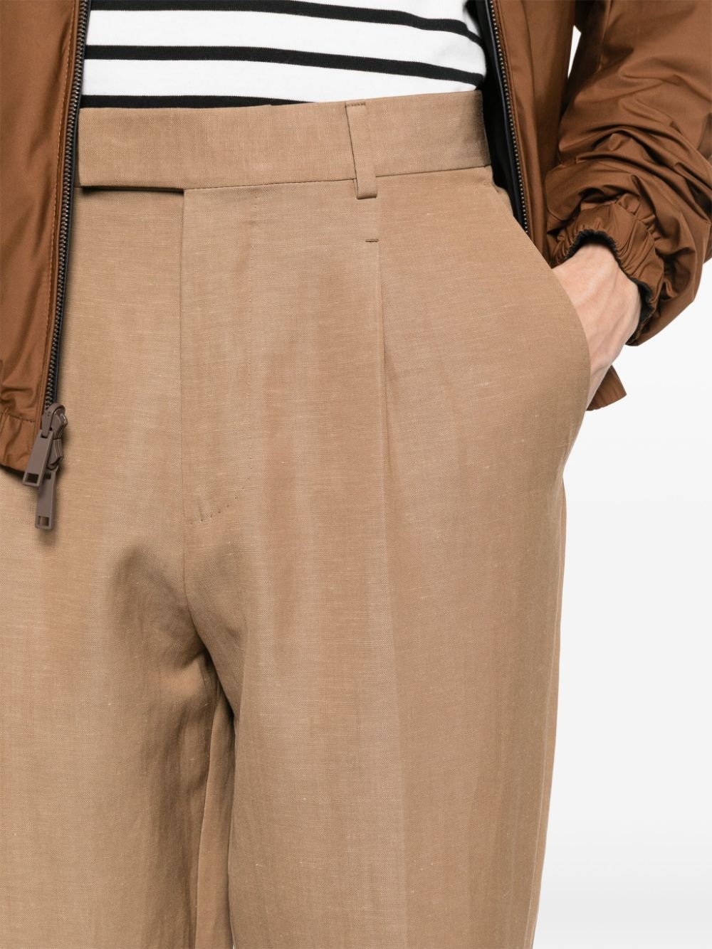 tapered linen trousers - 5