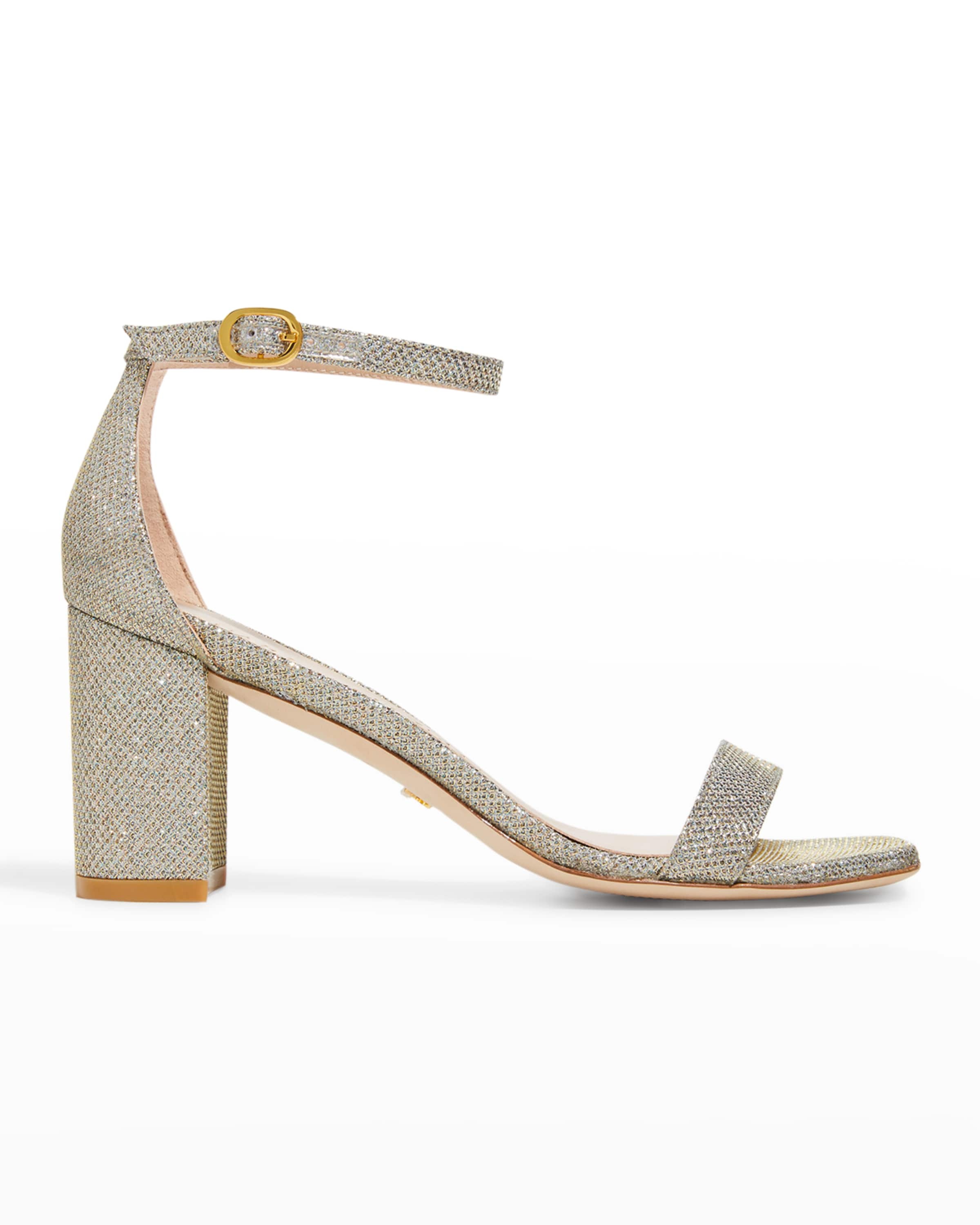 Nudistcurve Glitter Block-Heel Sandals - 1