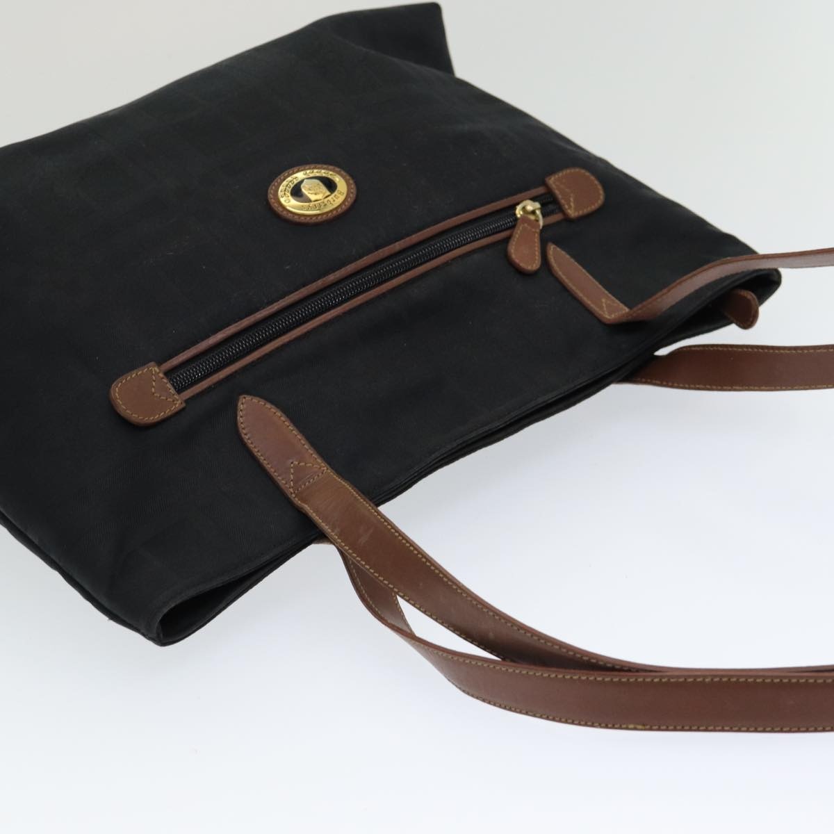 Burberry Nova Check Tote Bag Canvas Leather Black - 6