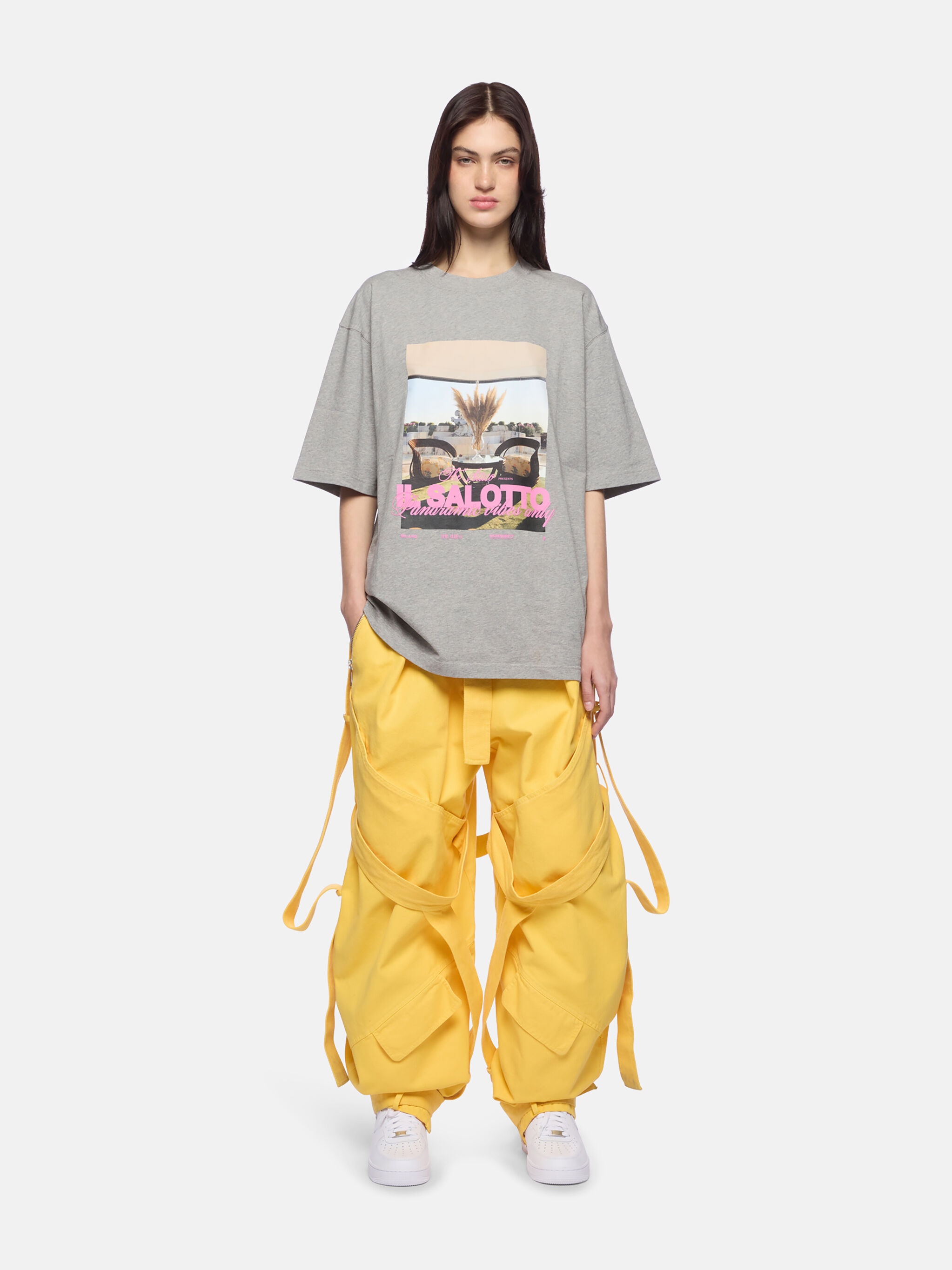 THE ATTICO X HIGHSNOBIETY MÈLANGE GREY T-SHIRT - 5