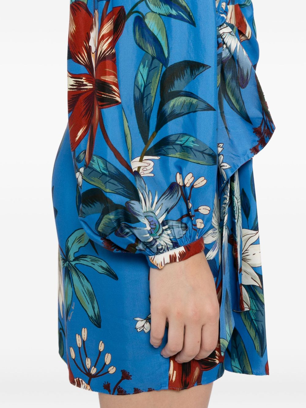 Surreal flowers wrap dress - 5