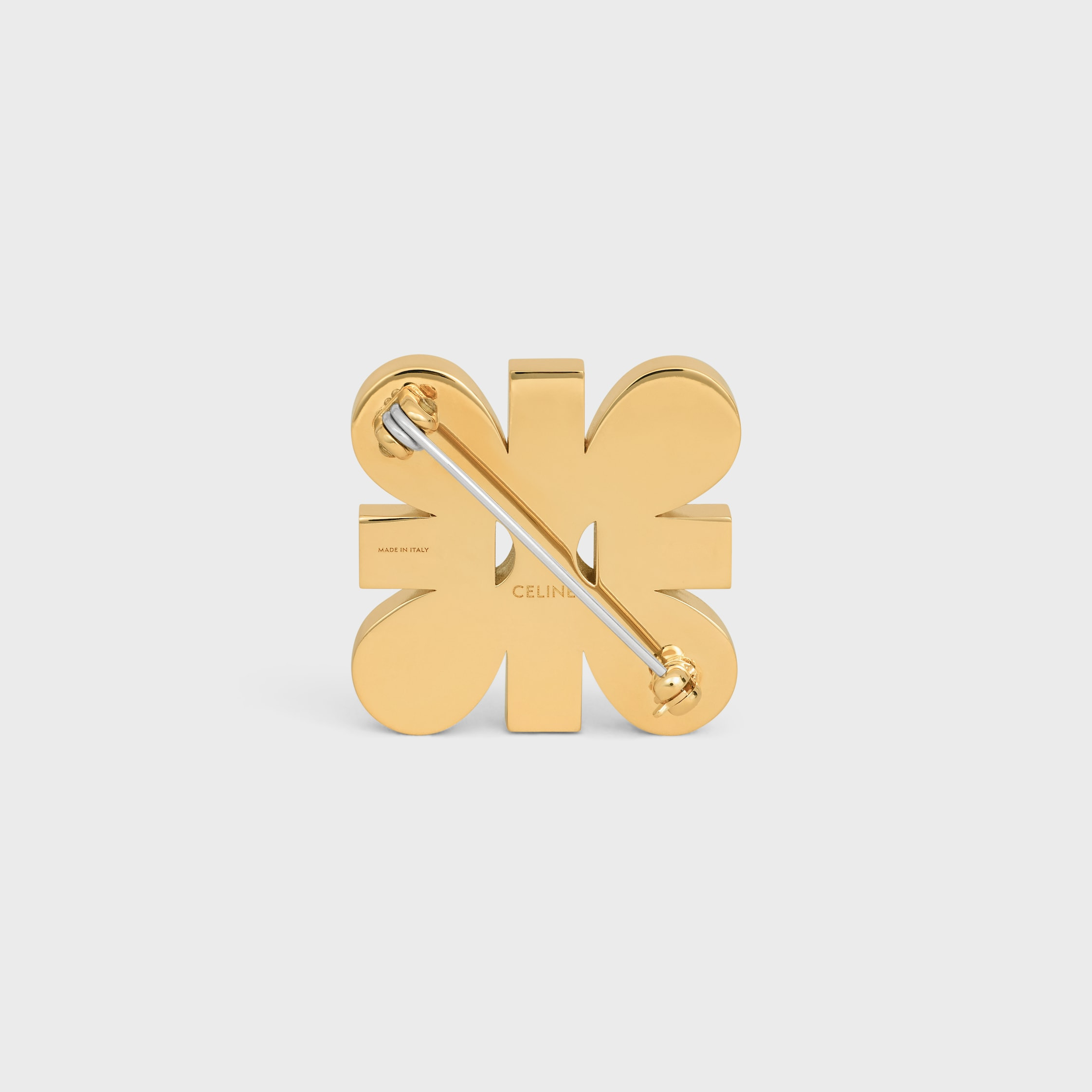 Celine Daisy Brooch in Strass and Brass with Gold Finish - 3