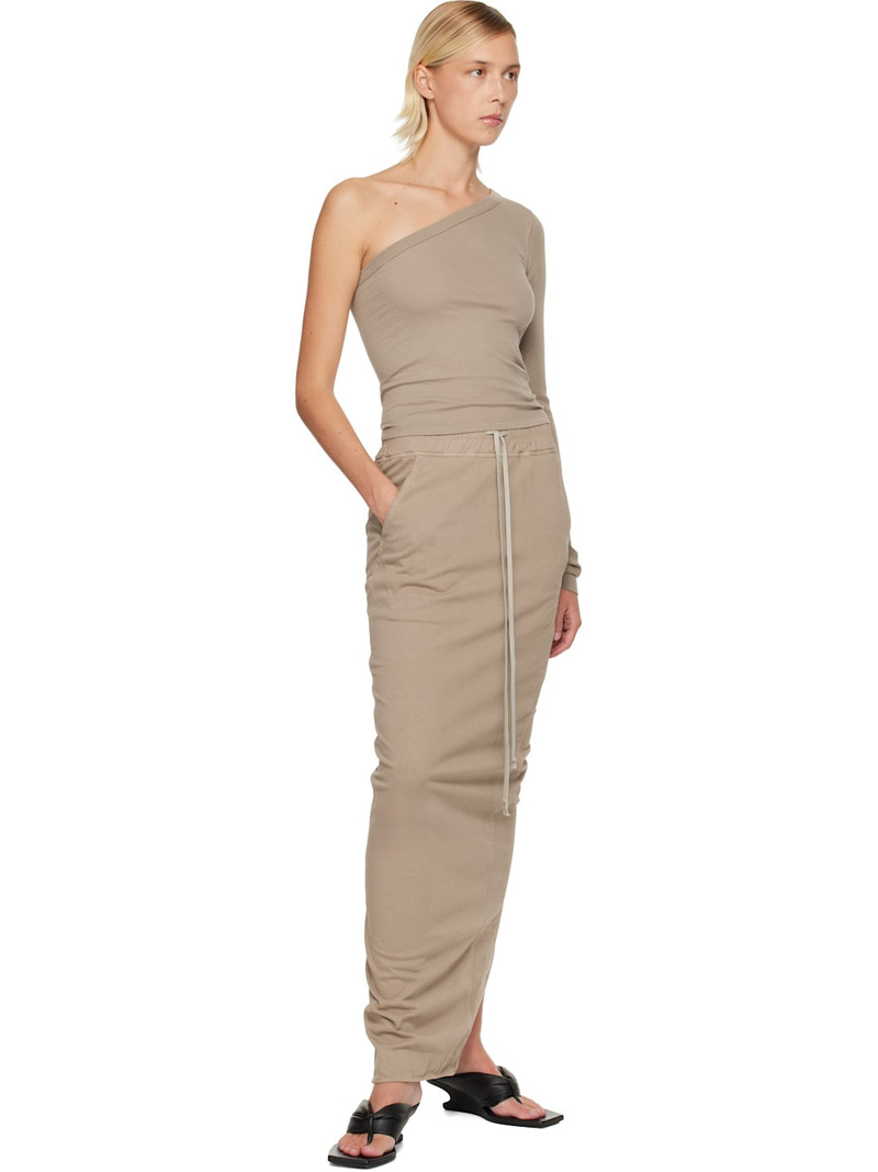 Rick Owens DRKSHDW Taupe Concordians Pull On Pillar Maxi Skirt outlook