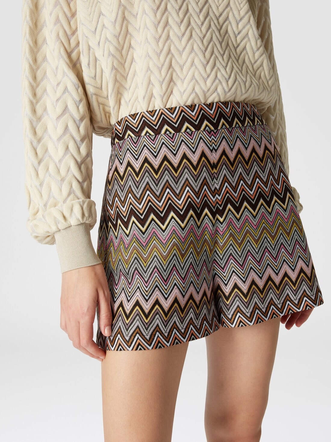 Zig zag viscose shorts - 5