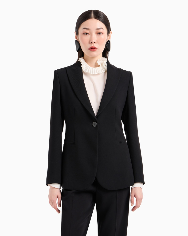 Single-breasted jacket in technical gabardine 2