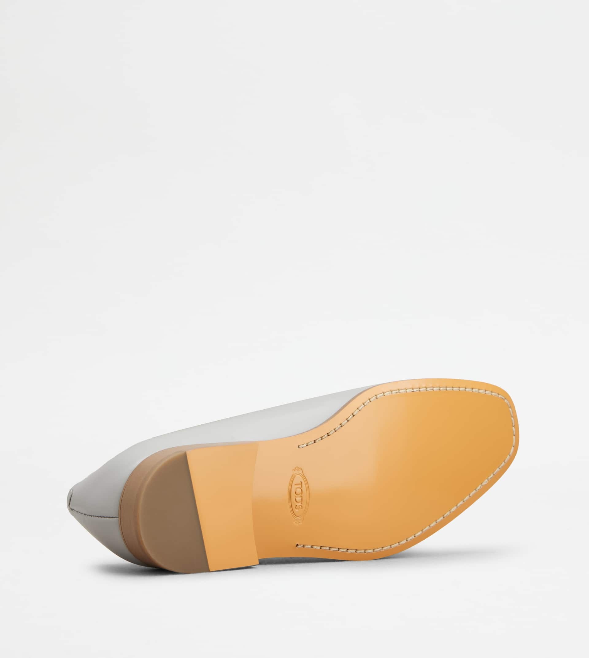LOAFERS IN LEATHER - GREY, WHITE - 5