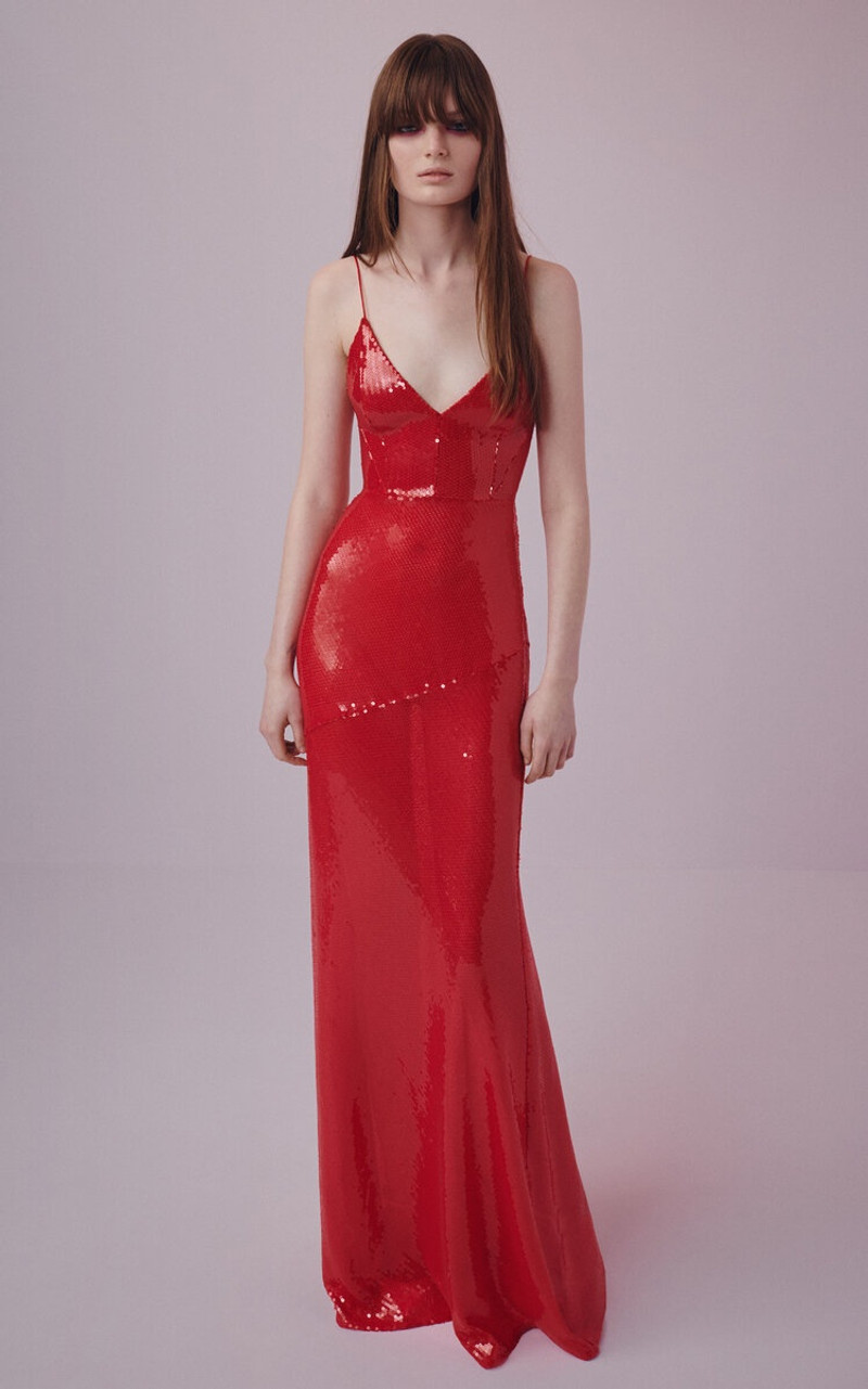 ALEX PERRY Sequined Gown red outlook