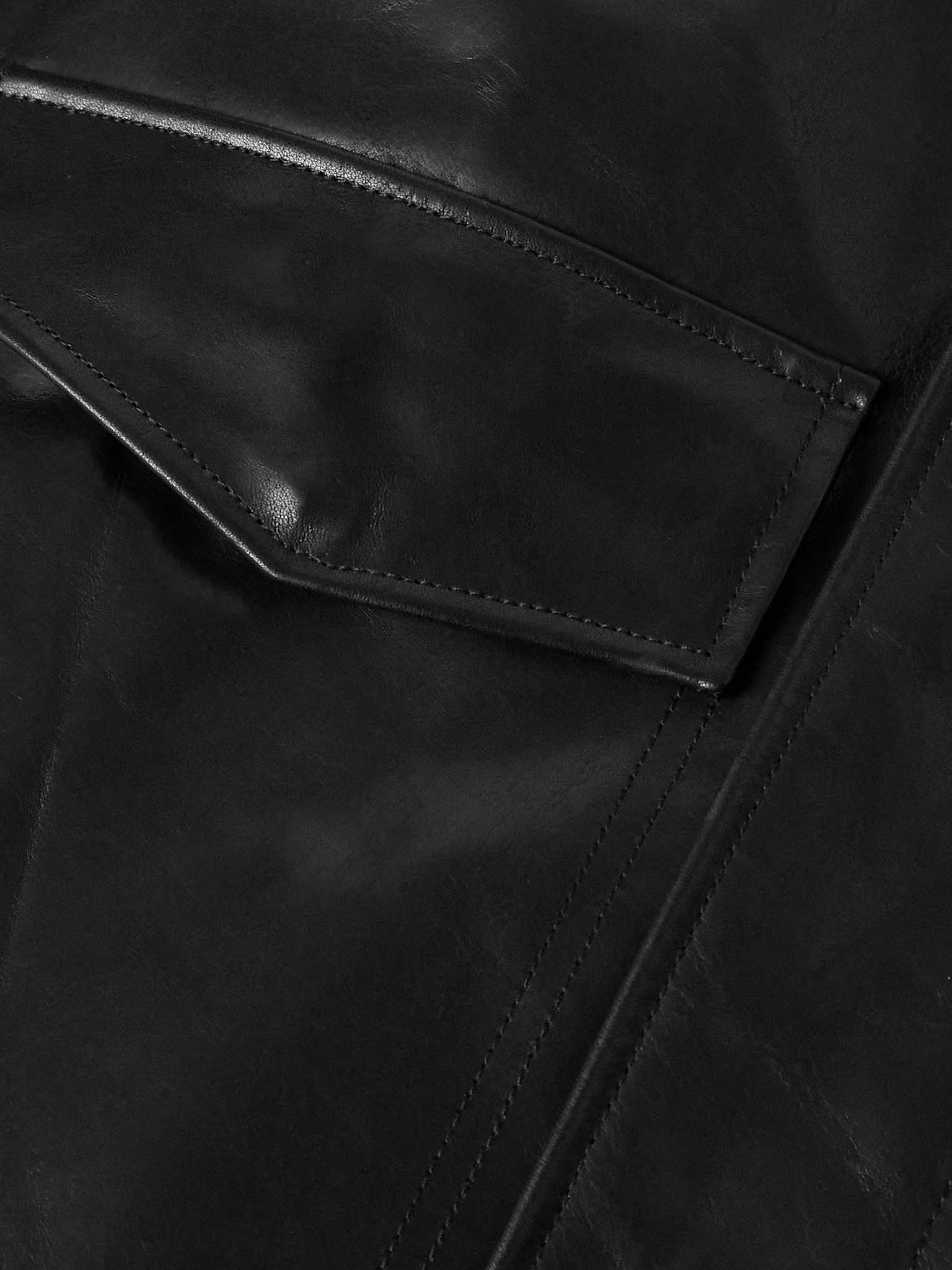 Cache Cropped Leather Jacket - 3