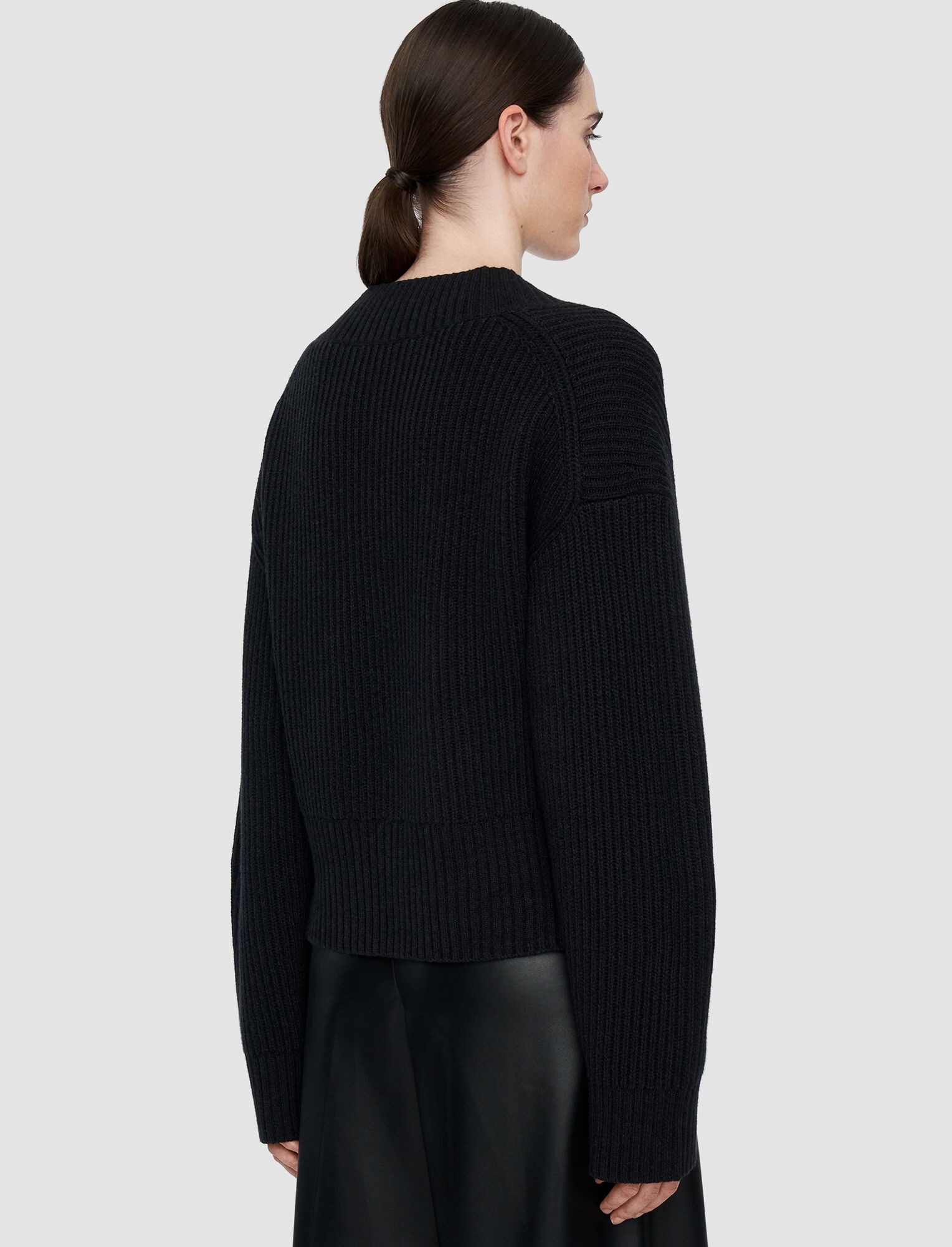 Luxe Cardigan Stitch V Neck Jumper - 4