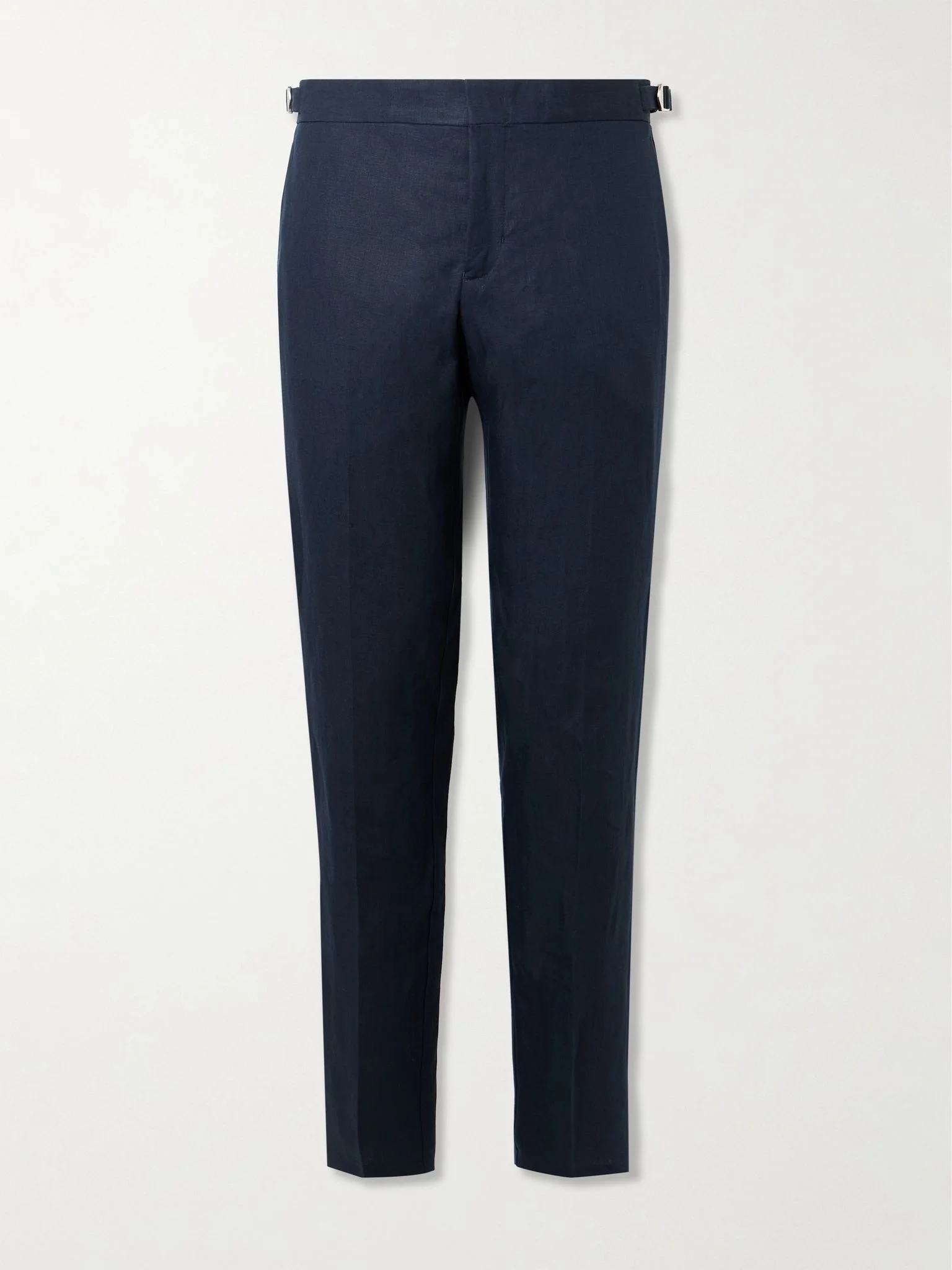 Griffon Tapered Linen Trousers Navy - 1