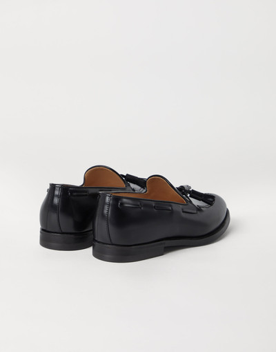 Brunello Cucinelli Aged calfskin loafers with tassels outlook