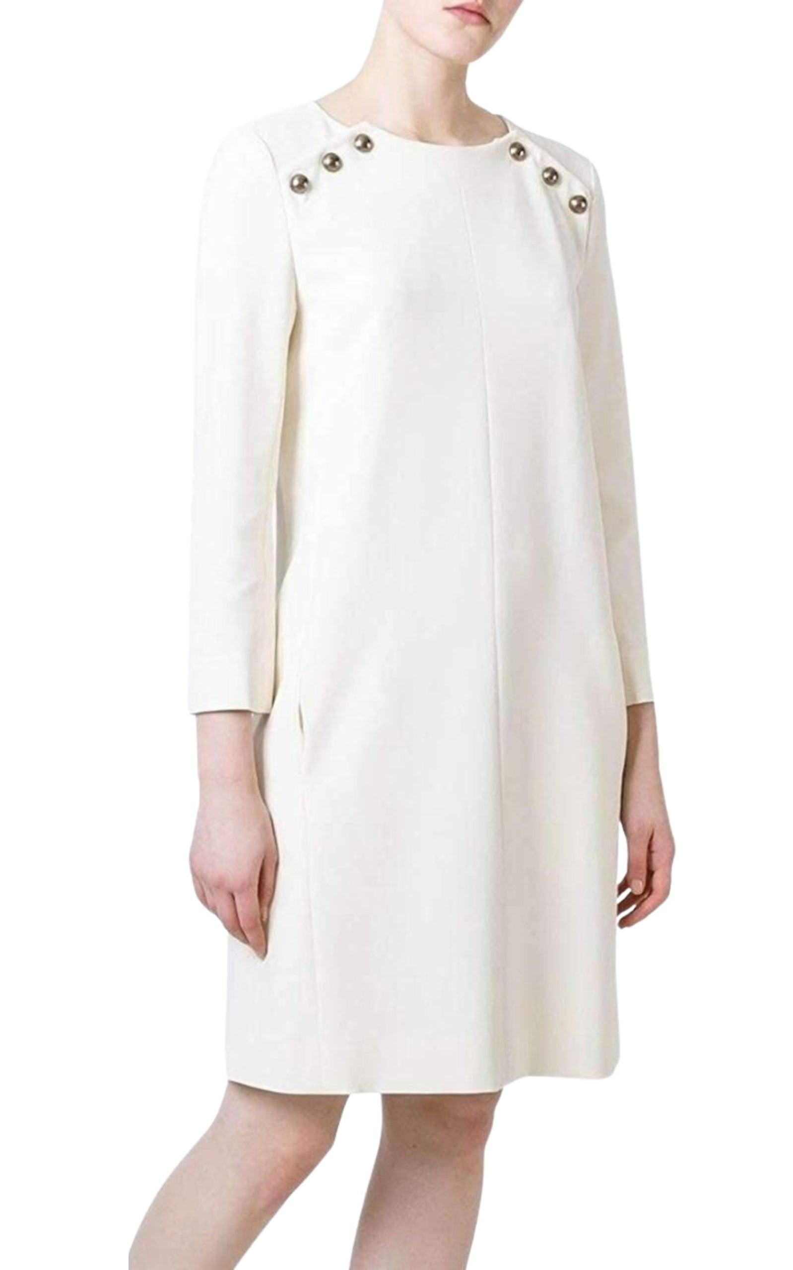 Decorative Button Dress - 3