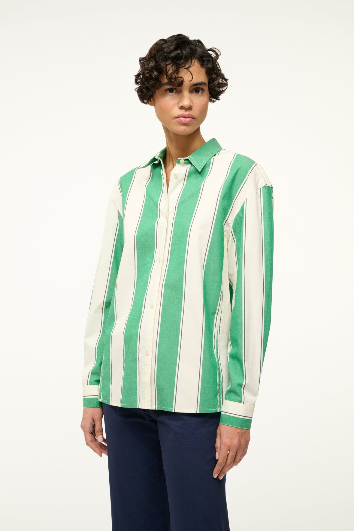 STAUD KELLY SHIRT BUNGALOW STRIPE - 2