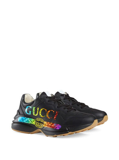 GUCCI Rhyton leather sneaker with Gucci logo outlook