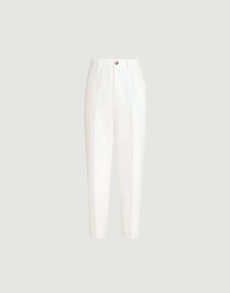 Cotton and linen panama trousers 1
