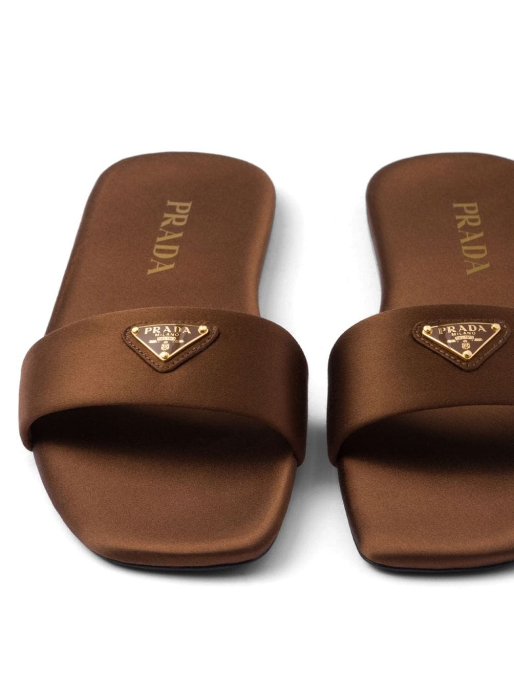 triangle-logo satin slides - 4