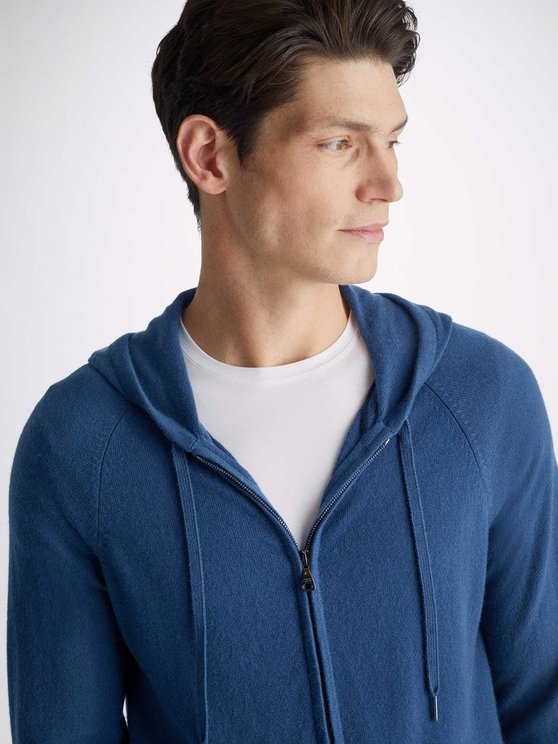 Derek Rose Men's Hoodie Finley 10 Cashmere Denim outlook