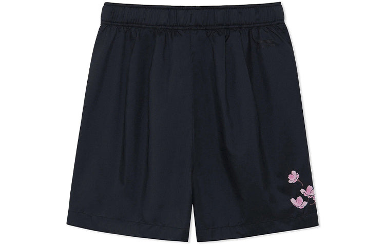 (WMNS) Li-Ning Floral Graphic Shorts 'Black' AKSS942-2 - 2