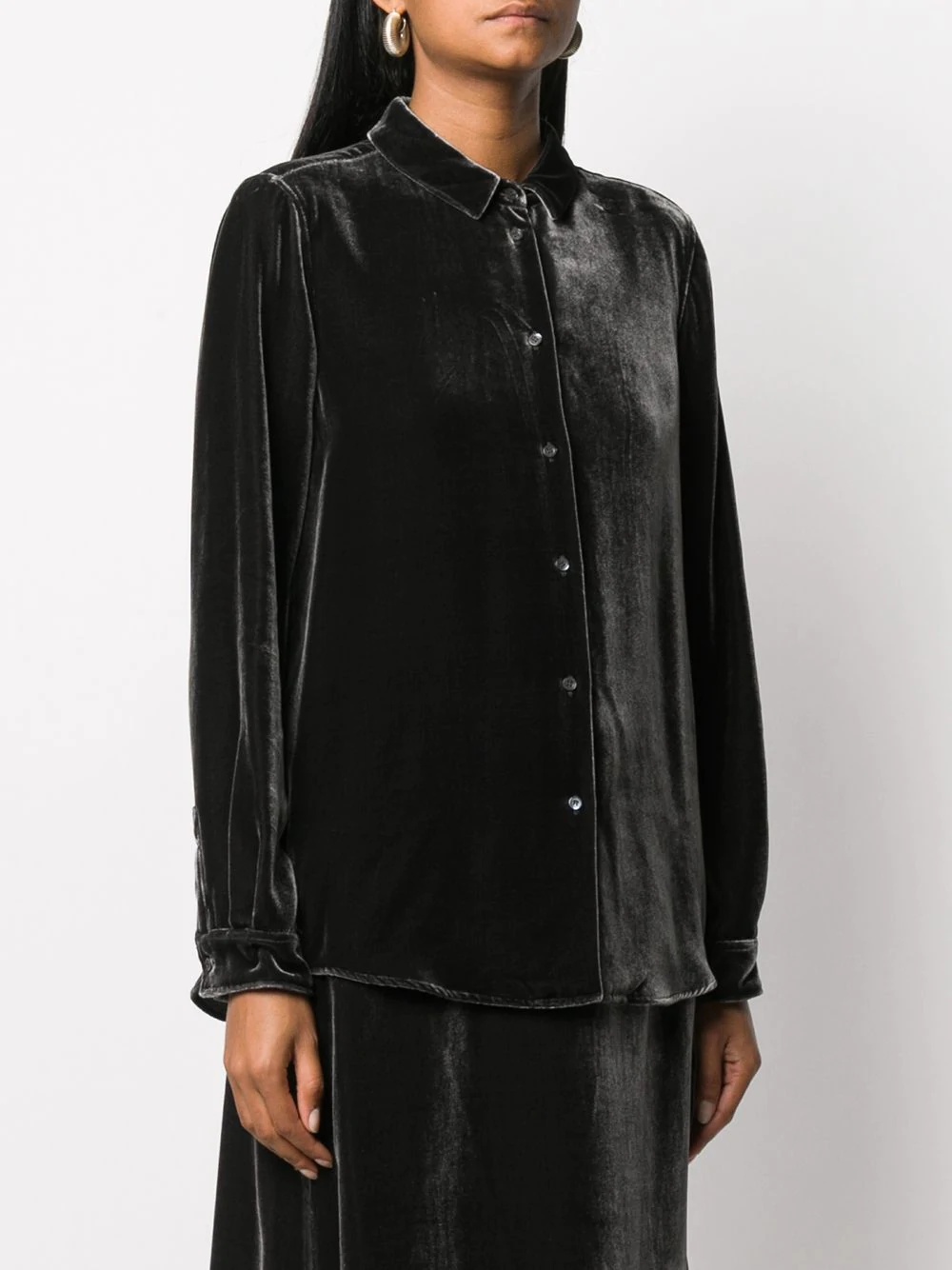 long sleeved velvet shirt - 3